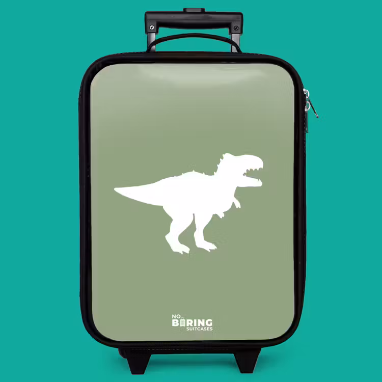 Children's suitcase - Green with T-rex dino — 4