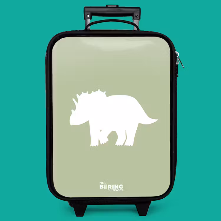 Children's suitcase - Green with Triceratops dino — 4