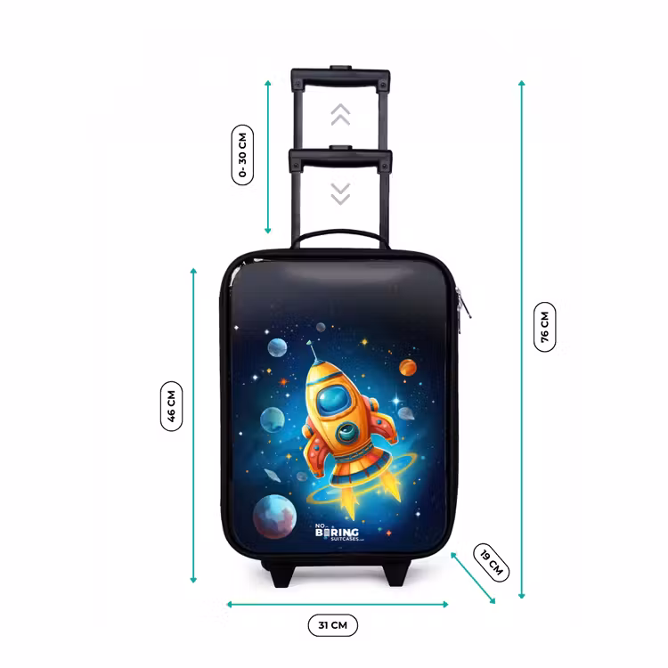 Children's suitcase - Orange rocket in the starry sky — 2