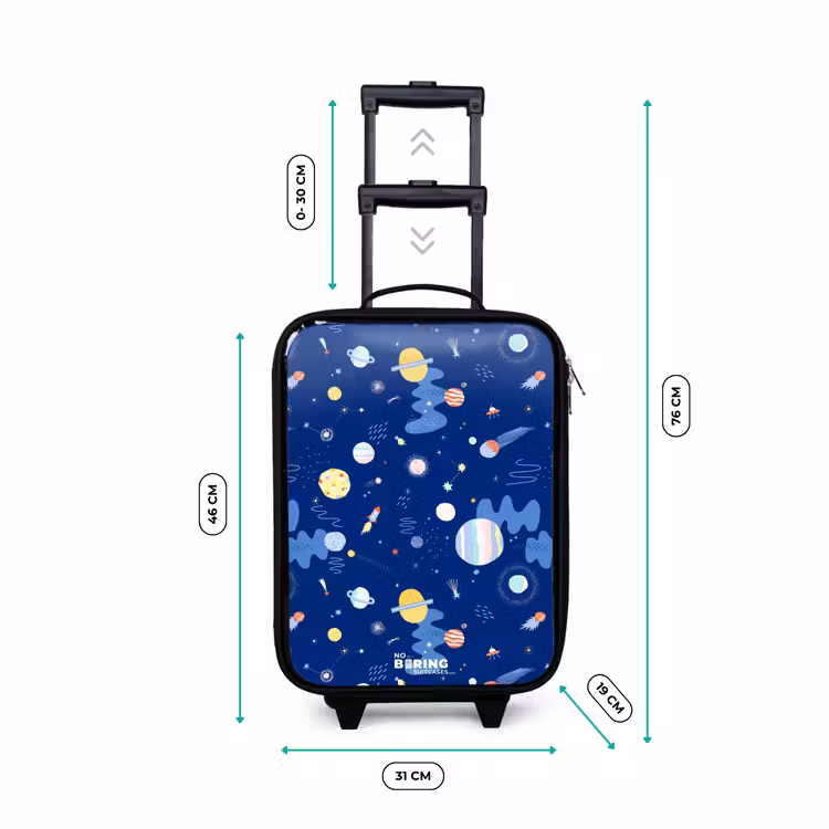 Children's suitcase - Pattern of planets on a dark background — 2