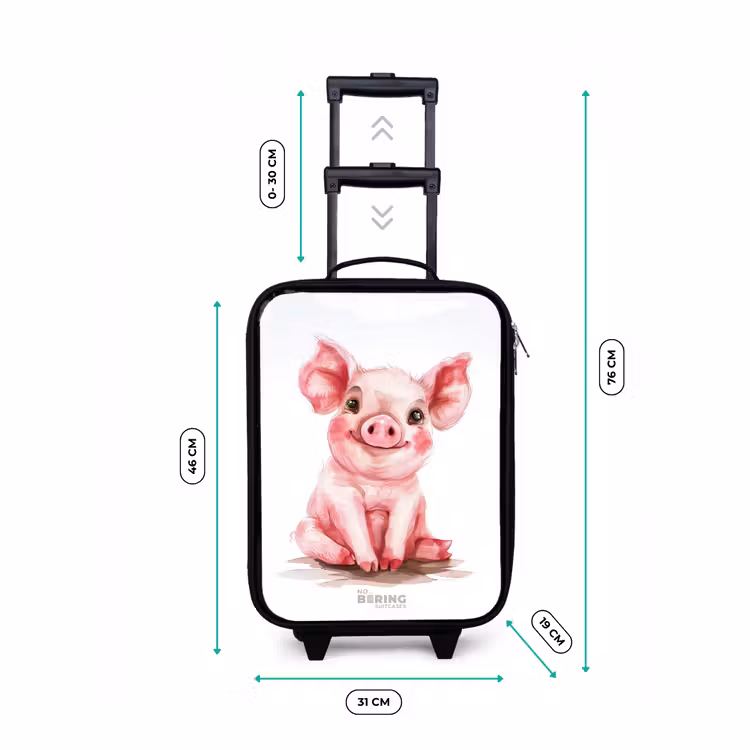 Children's suitcase - Pink baby pig — 3