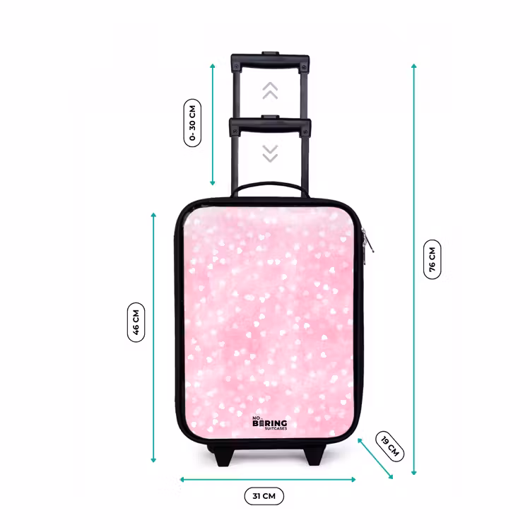 Children's suitcase - Pink glitter hearts — 3