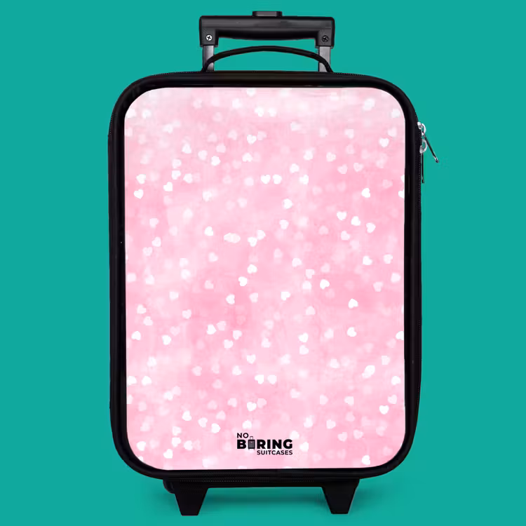 Children's suitcase - Pink glitter hearts — 4