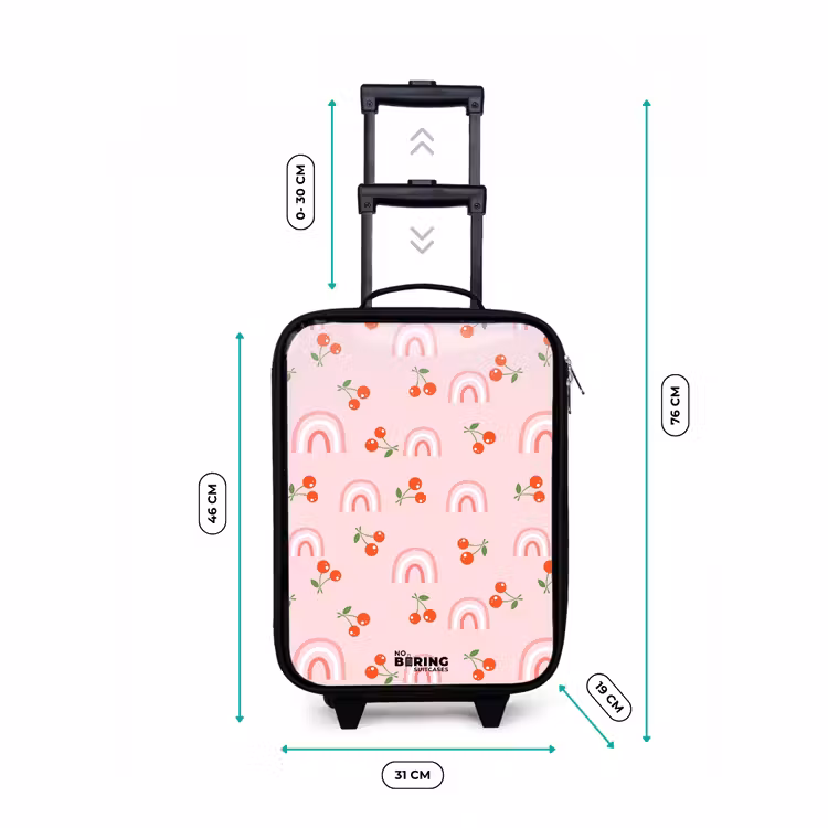 Children's suitcase - Pink with rainbow and cherry pattern — 3