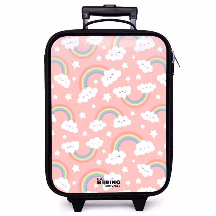 Children's suitcase - Pink with rainbow pattern — 1