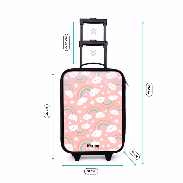 Children's suitcase - Pink with rainbow pattern — 3