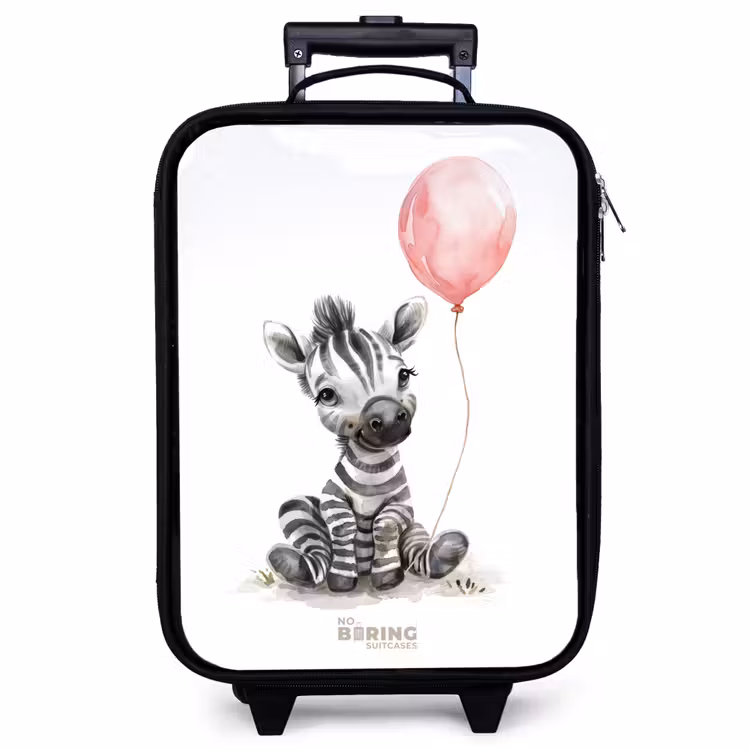 Children's suitcase - Zebra with pink balloon — 1