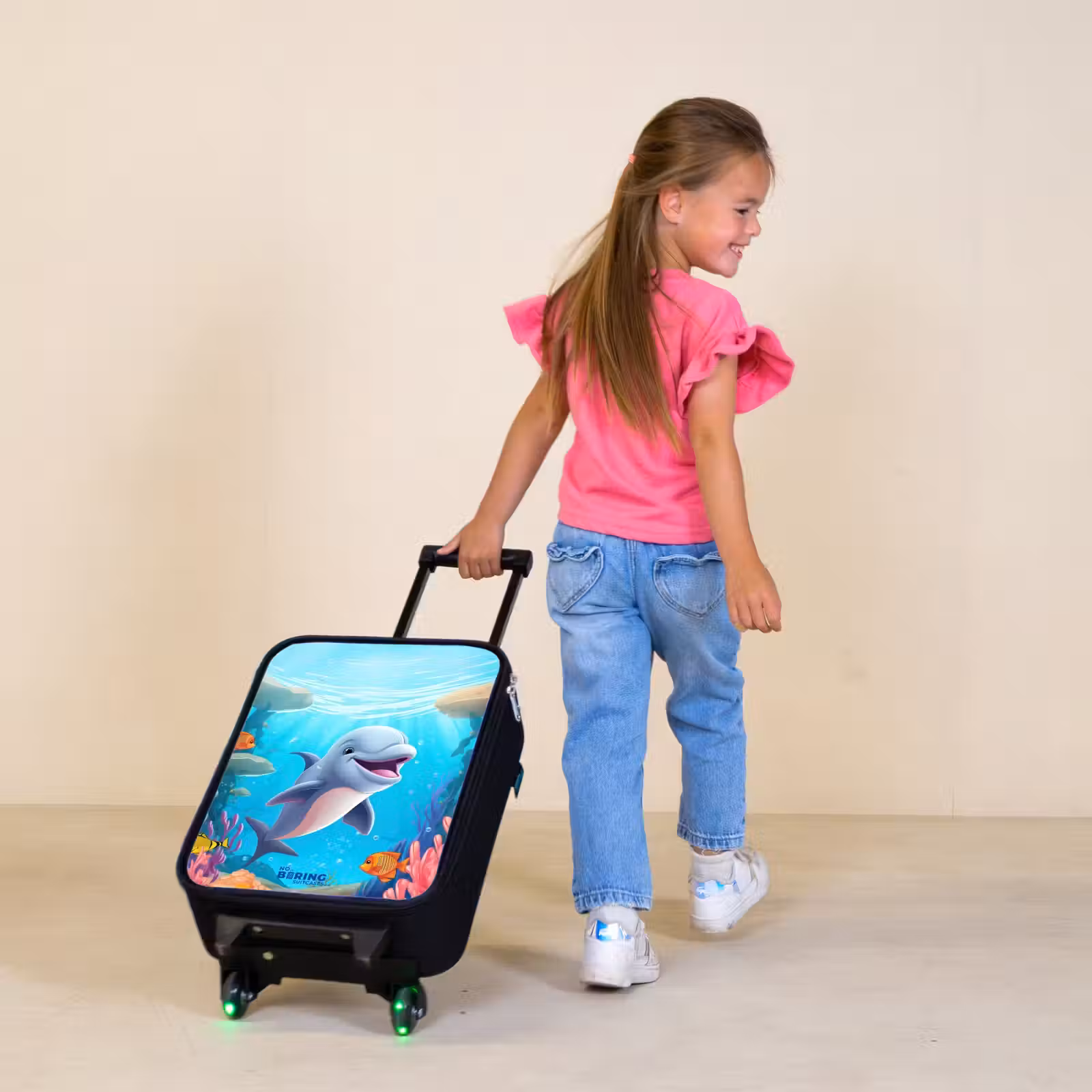 Children's suitcase - Dolphin with tropical fish and coral — 1