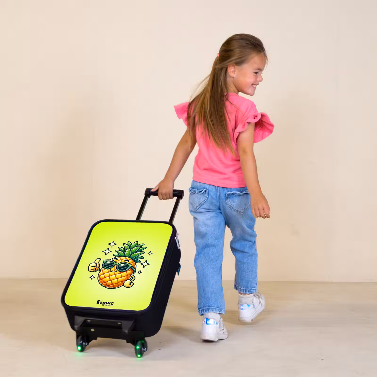 Children's suitcase - Happy pineapple with green background — 1