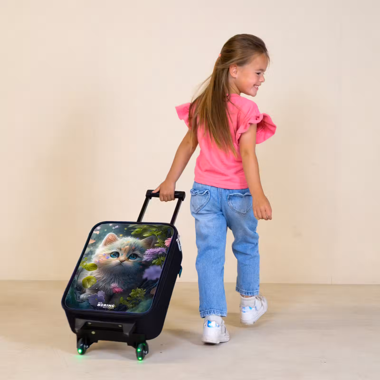 Children's suitcase - Kitten hiding behind flowers — 1