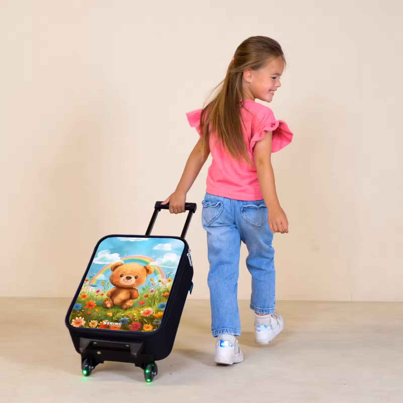 Children's suitcase - Teddy bear among flowers — 1