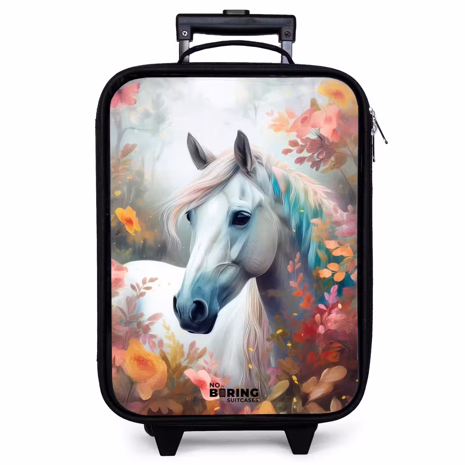 Children's suitcase - White horse surrounded by flowers — 1