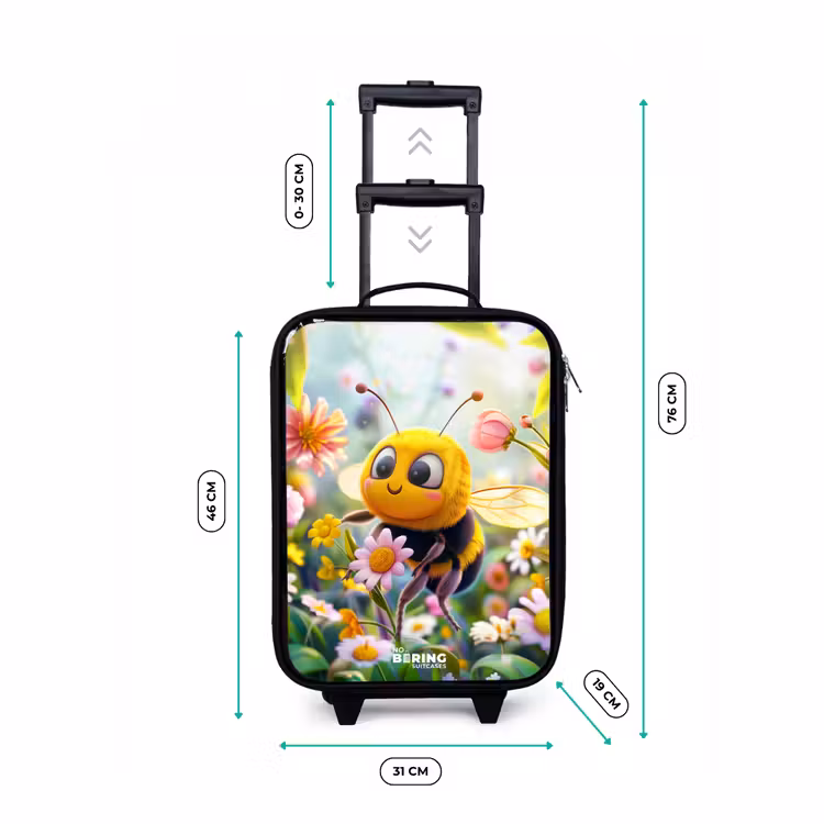 Children's suitcase - Close-up of a bee among pink flowers — 2