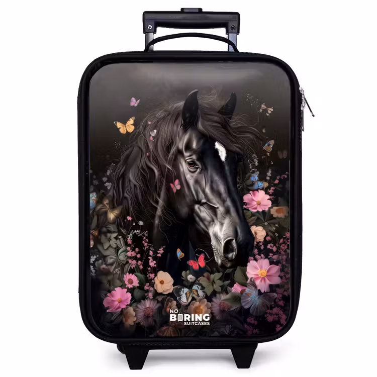 Children's suitcase - Black horse in bloom — 1