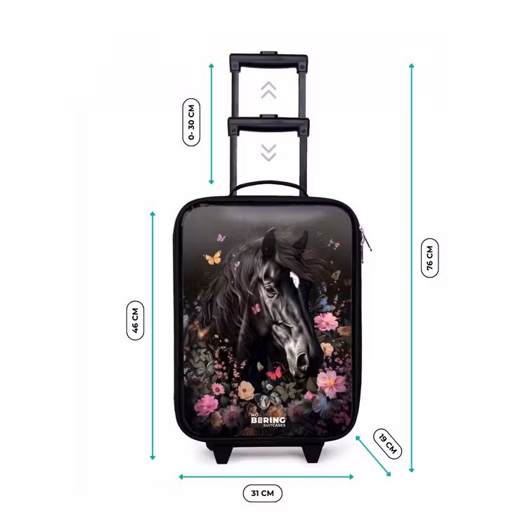 Children's suitcase - Black horse in bloom — 3