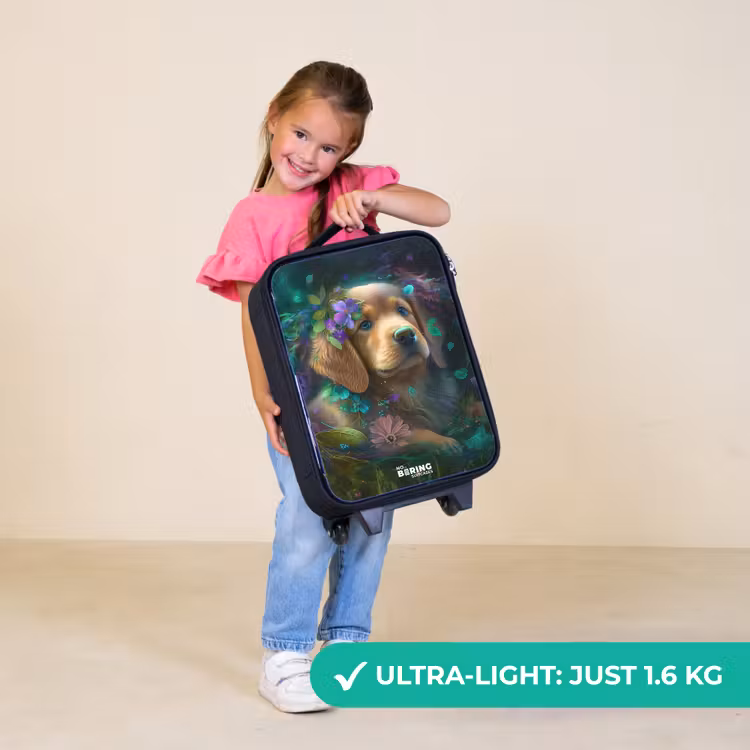 Children's suitcase - Brown dog among flowers — 3