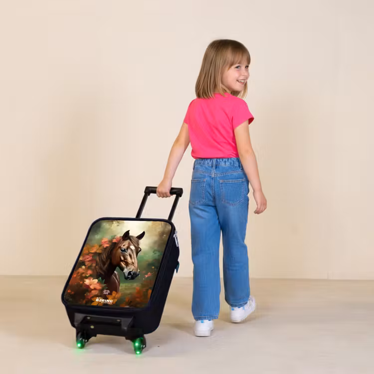 Children's suitcase - Brown horse among flowers — 2