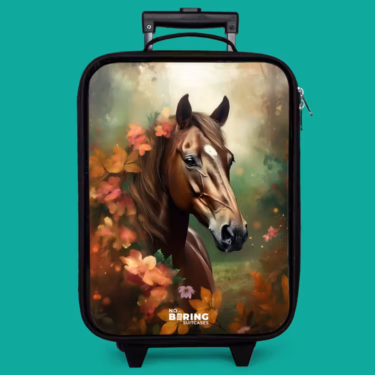Children's suitcase - Brown horse among flowers — 4