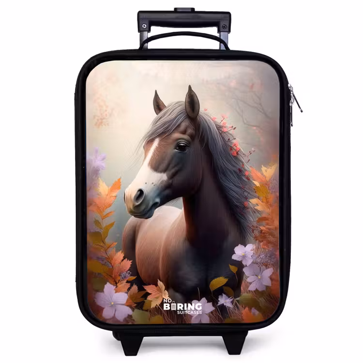 Children's suitcase - Brown horse in autumn — 1