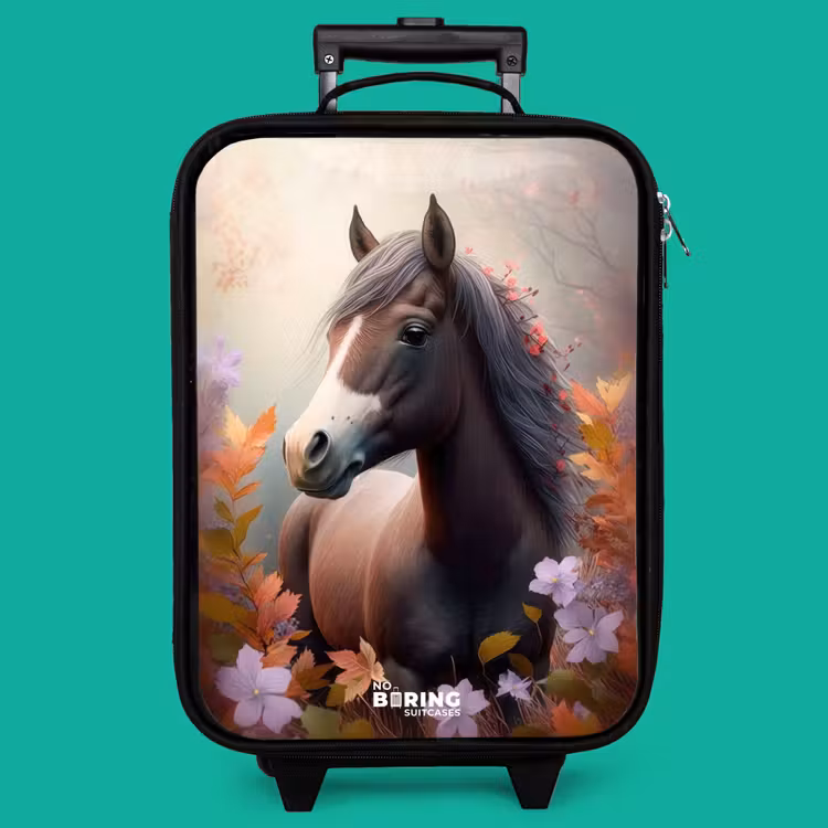 Children's suitcase - Brown horse in autumn — 4