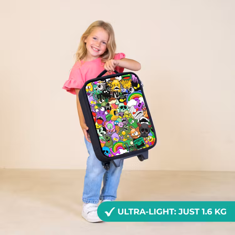 Children's suitcase - Chaotic colorful monster pattern — 5