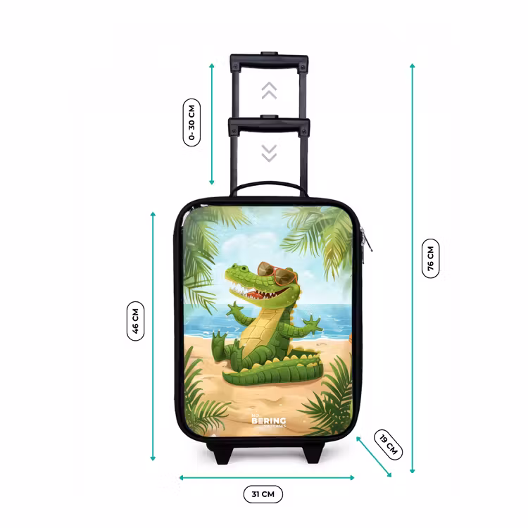 Children's suitcase - Crocodile with sunglasses relaxes on beach — 2