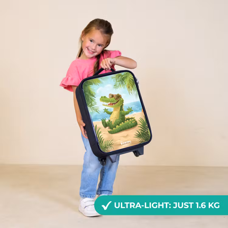 Children's suitcase - Crocodile with sunglasses relaxes on beach — 3