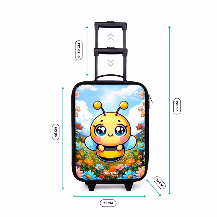 Children's suitcase - Cute bee among flowers — 3