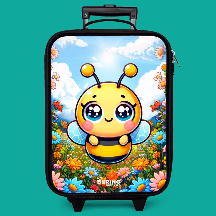 Children's suitcase - Cute bee among flowers — 4