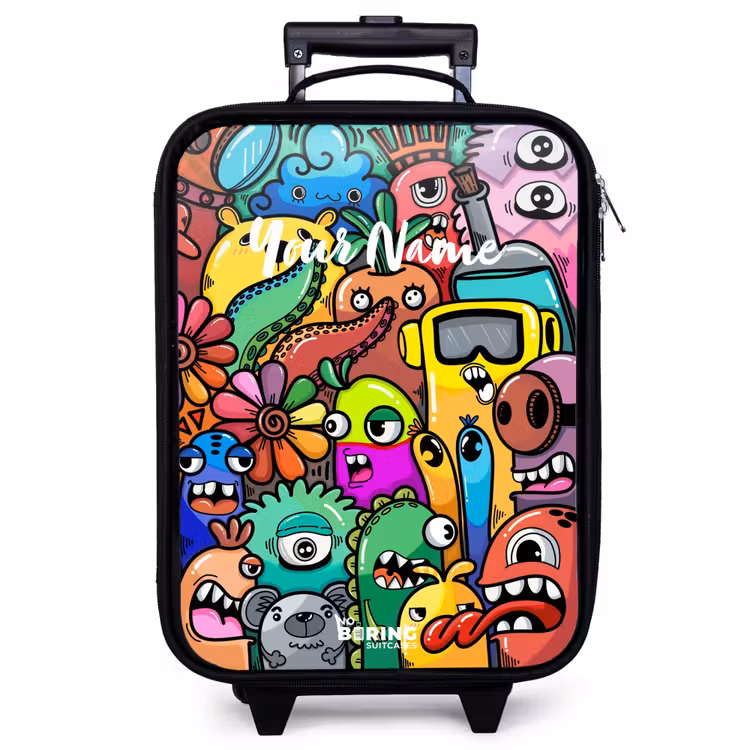 Children's suitcase - Expressive and busy pattern with samples — 1