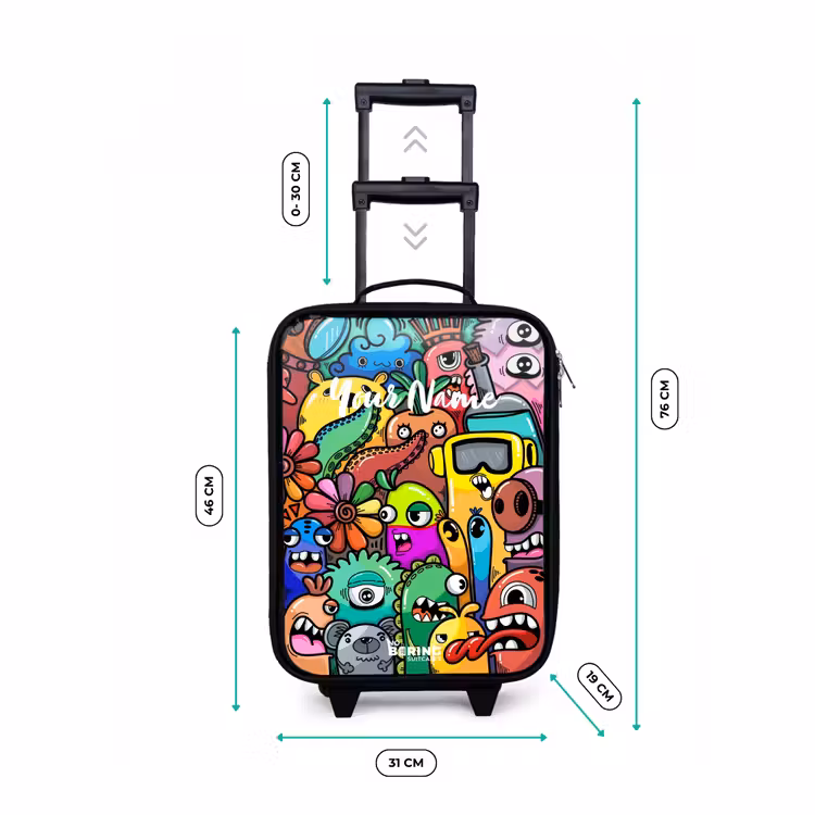 Children's suitcase - Expressive and busy pattern with samples — 3