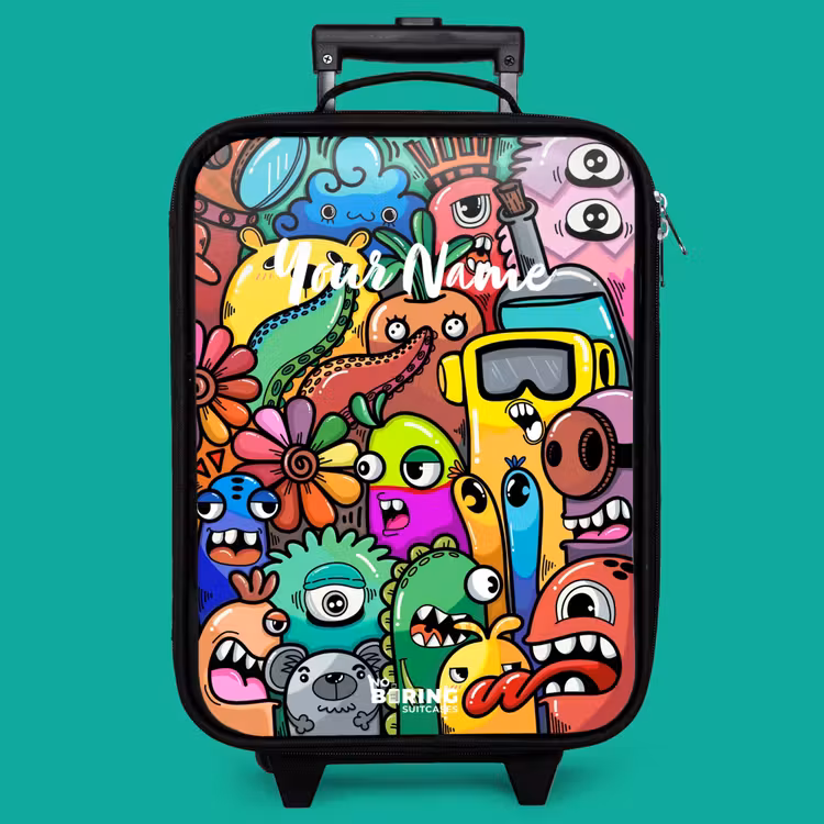 Children's suitcase - Expressive and busy pattern with samples — 4