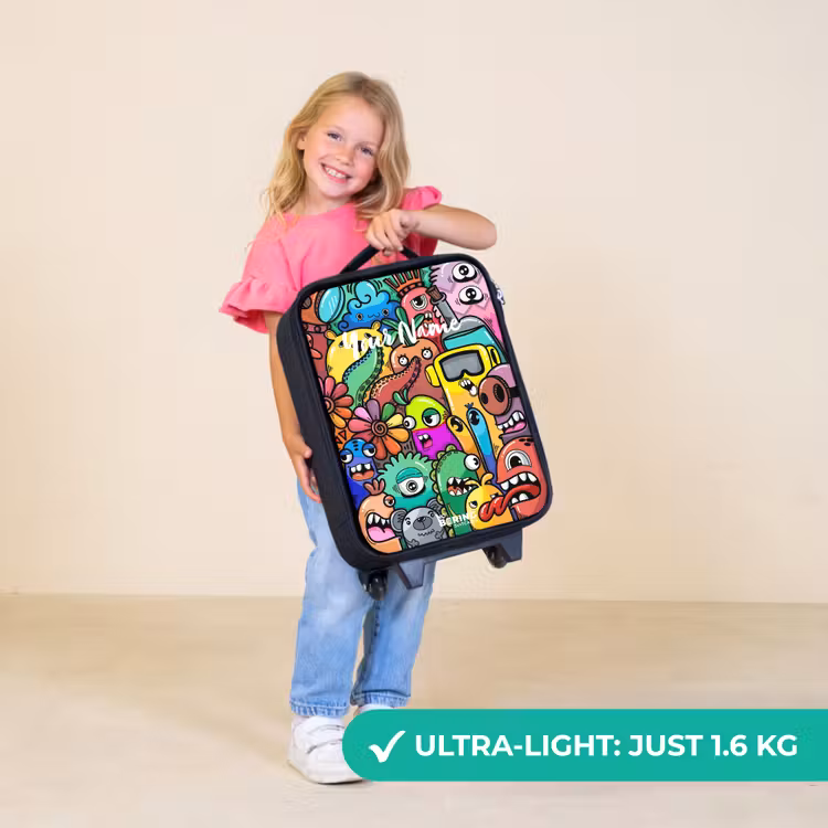Children's suitcase - Expressive and busy pattern with samples — 5