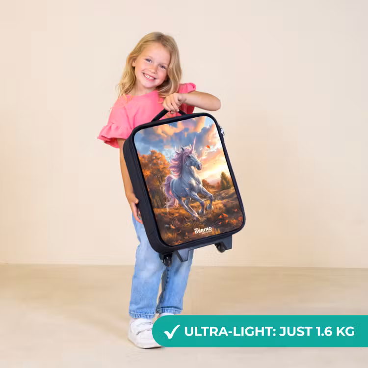 Children's suitcase - Galloping Unicorn in Autumn World — 5