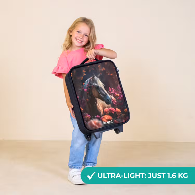 Children's suitcase - Golden brown horse among flowers — 5