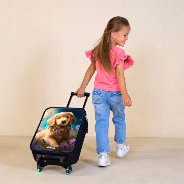 Children's suitcase - Golden puppy in the grass — 1