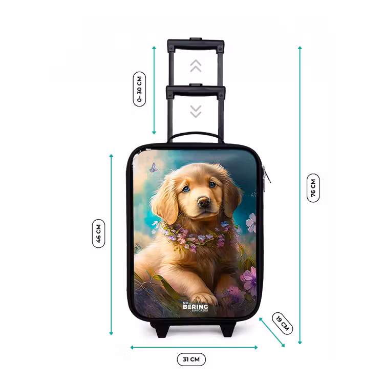 Children's suitcase - Golden puppy in the grass — 2