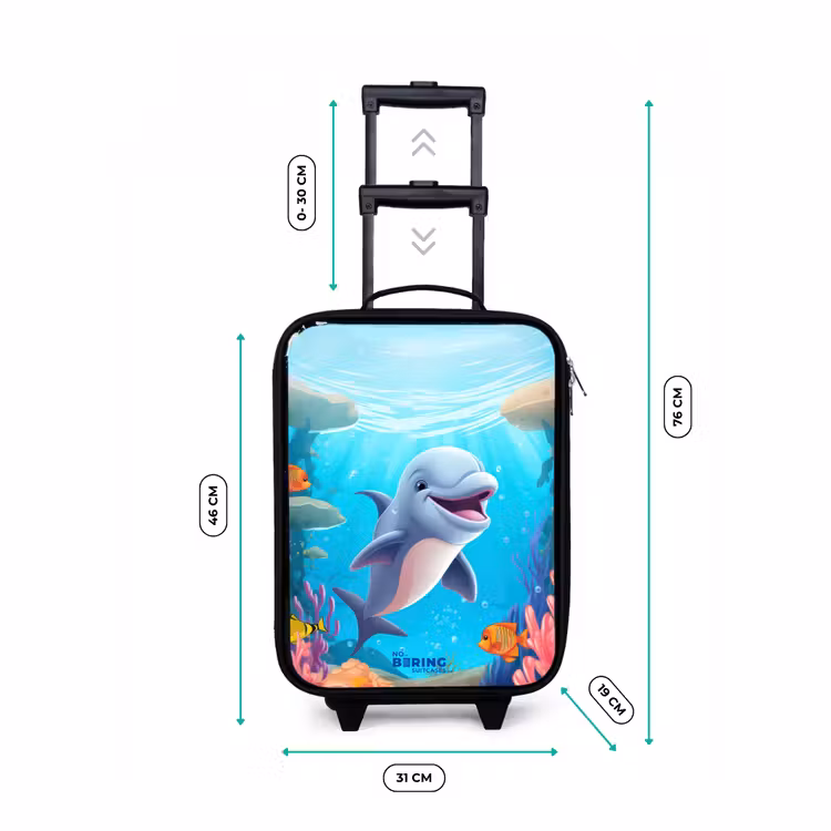 Children's suitcase - Dolphin with tropical fish and coral — 2
