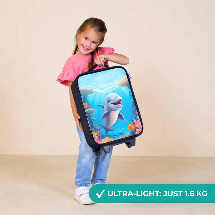 Children's suitcase - Dolphin with tropical fish and coral — 3