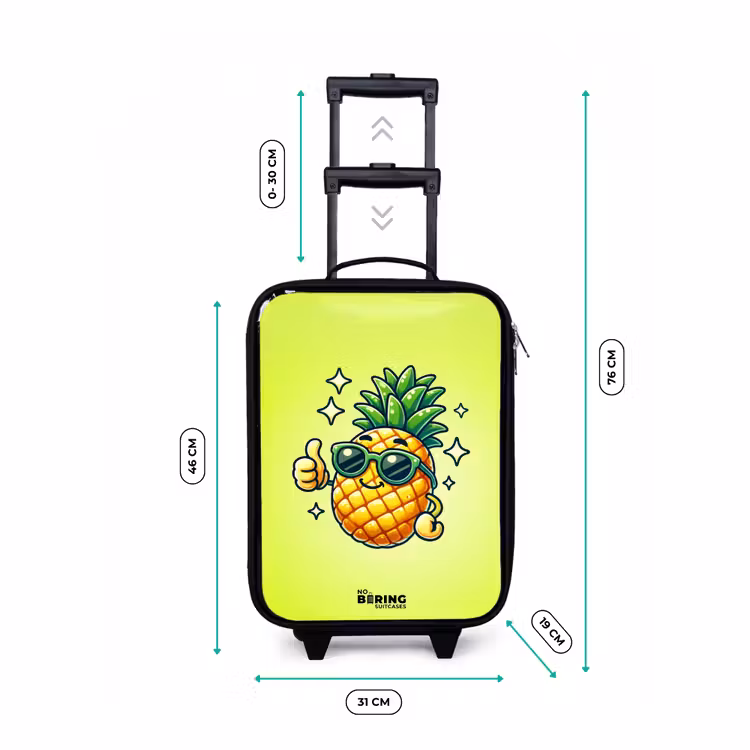 Children's suitcase - Happy pineapple with green background — 2