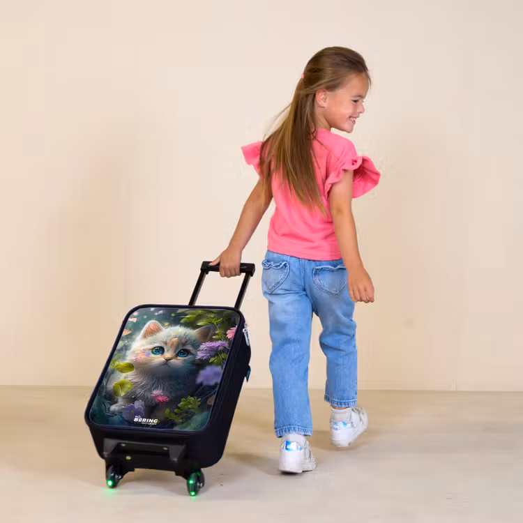 Children's suitcase - Kitten hiding behind flowers — 1
