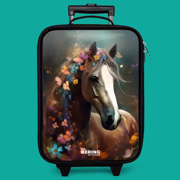 Children's suitcase - Light brown horse among flowers — 4
