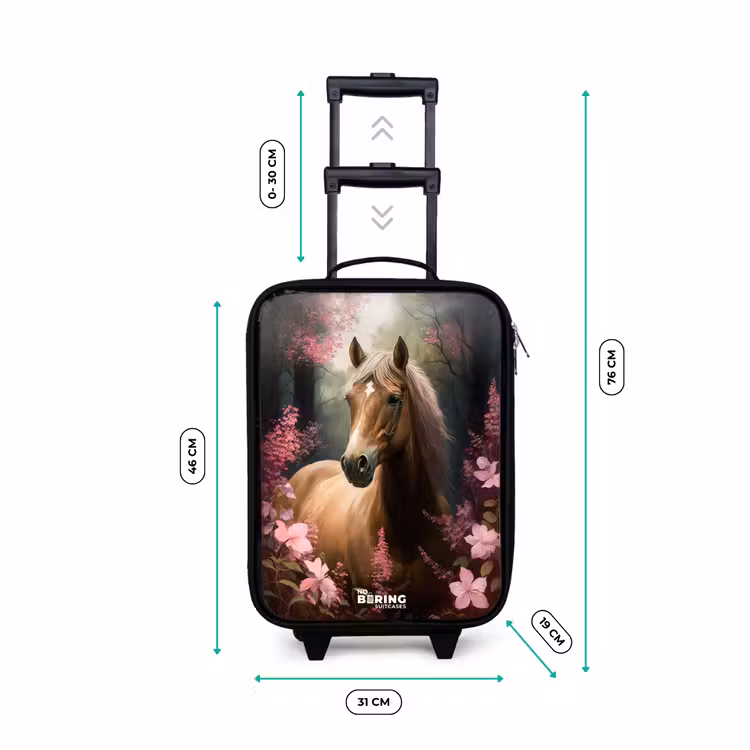 Children's suitcase - Light brown horse among pink flowers — 3