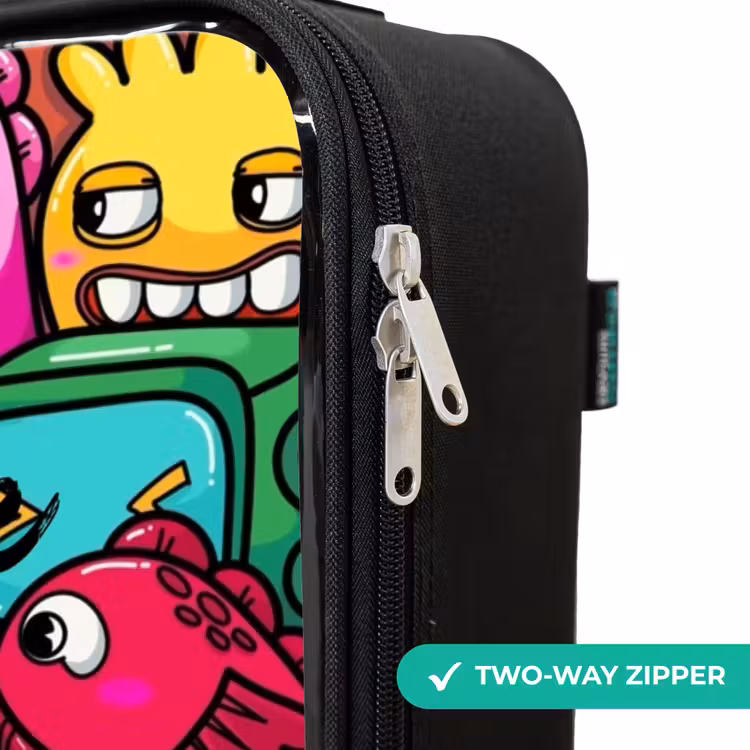 Children's suitcase - Monsters, flowers and ice cream pattern — 6