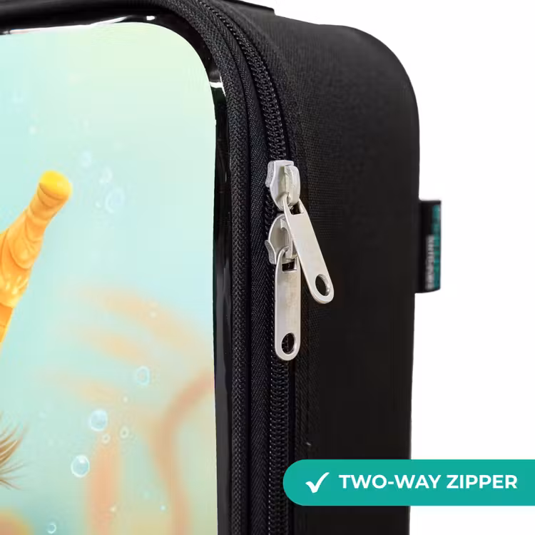 Children's suitcase - Black - Orange seahorse in the water — 6