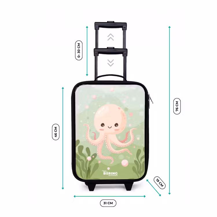 Children's suitcase - Pink octopus with a smile — 3