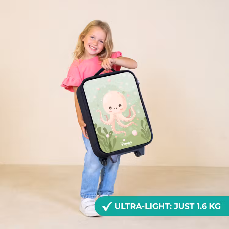 Children's suitcase - Pink octopus with a smile — 5