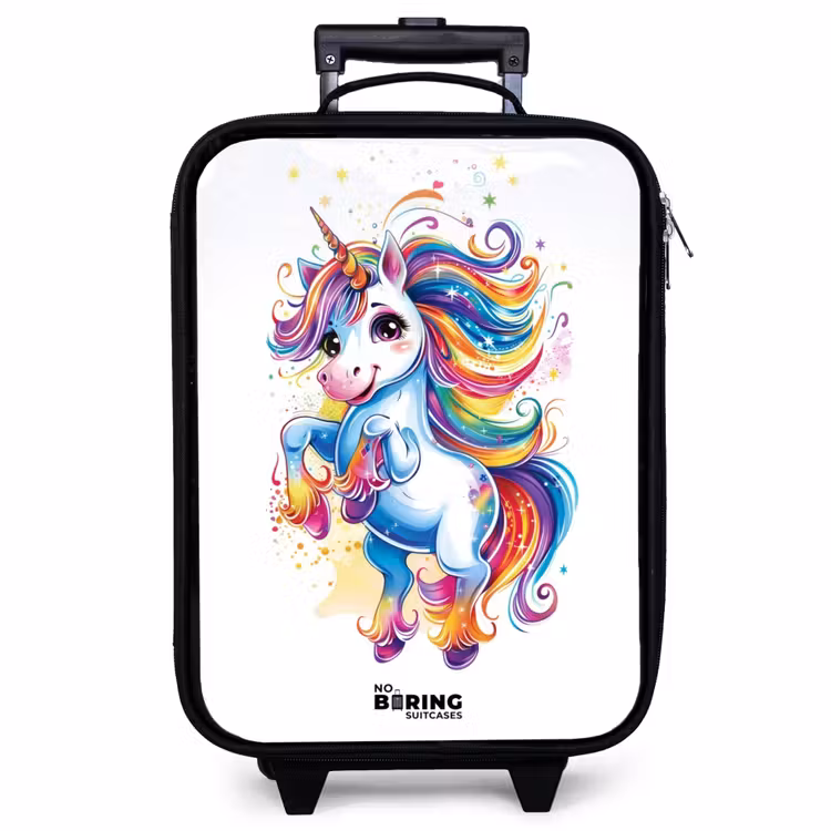 Children's suitcase - Prancing Unicorn with Rainbow Moons — 1