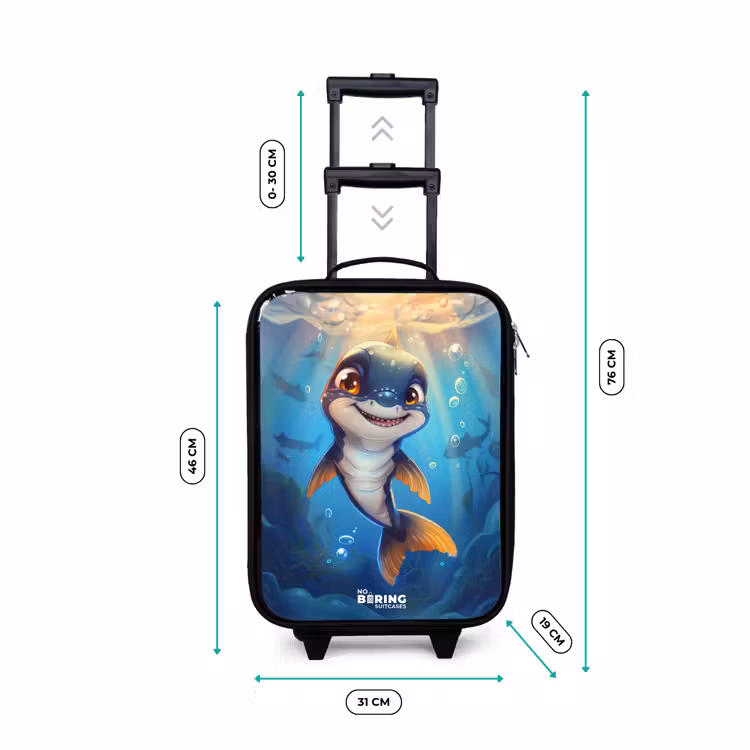 Children's suitcase - Shark with face in the water — 2
