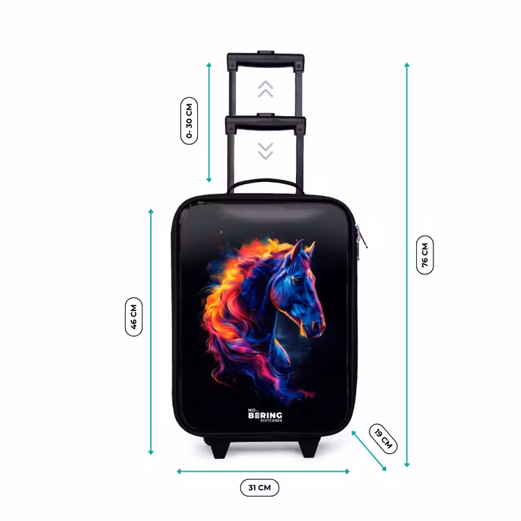 Children's suitcase - Side view of a horse with fiery mane — 3